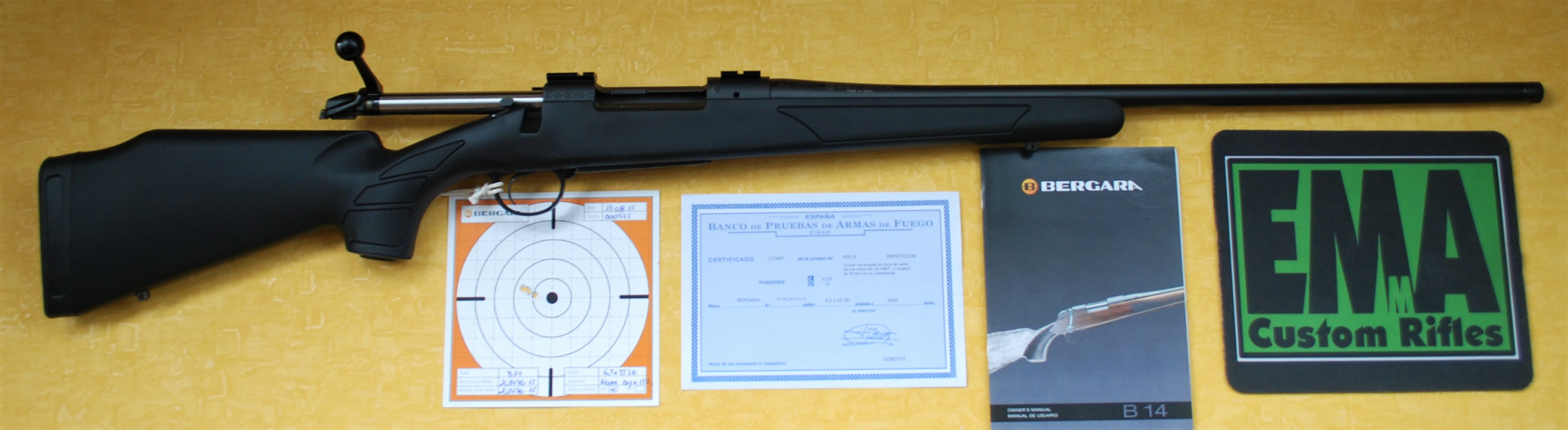 Bergara B14 Standard 6 5x55 Bolt Action Black Synthetic Emma Custom Rifles